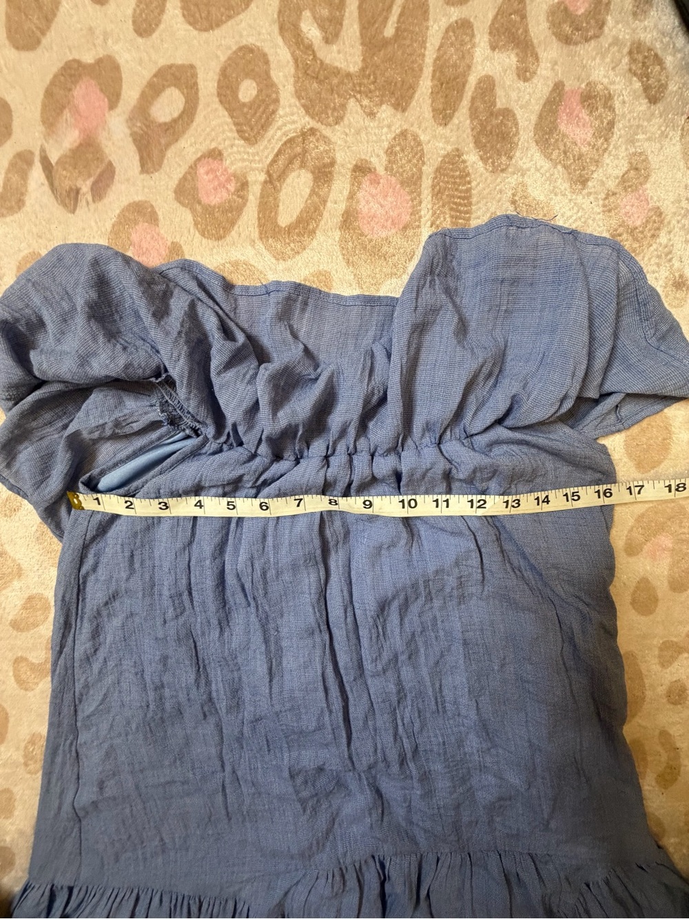 Entro Blue Off Shoulder Ruffle Dress Small - Picture 7 of 7